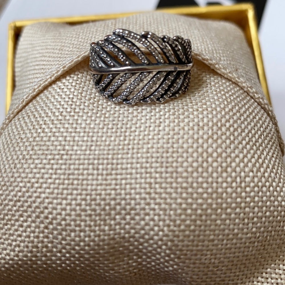 Silver Feather Ring - image 1